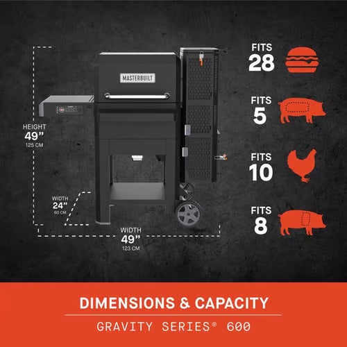 Masterbuilt Gravity Series 600 Digital Charcoal Grill + Smoker