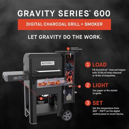 Masterbuilt Gravity Series 600 Digital Charcoal Grill + Smoker